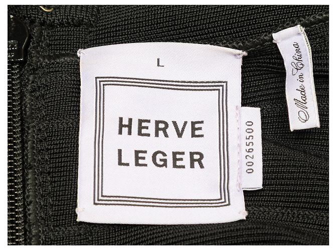 Schwarzes Herve Leger Cap Sleeve Mini Kleid Größe US L - Ansicht 4