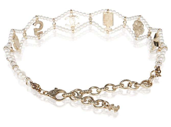 Gabrielle Collana girocollo Chanel 2020 in perle sintetiche intrecciate placcata oro - vista 3