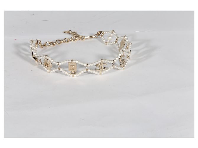 Gabrielle Collana girocollo Chanel 2020 in perle sintetiche intrecciate placcata oro - vista 5