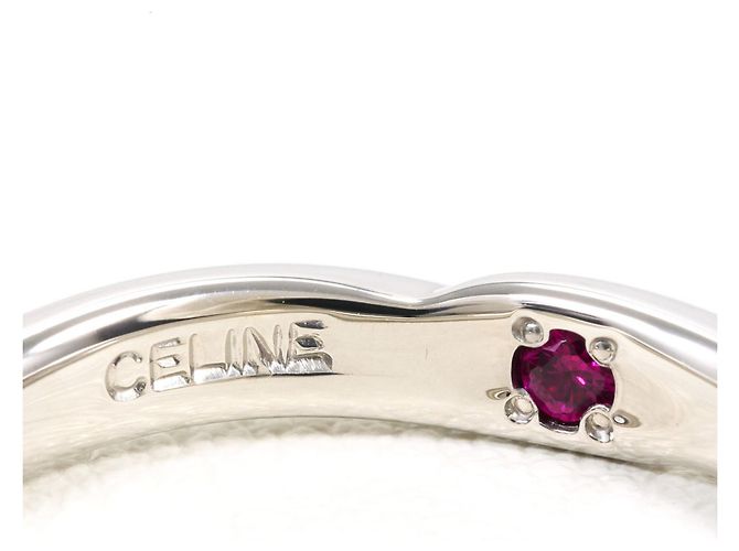 Diamond Céline Celine PT1000 Platinring mit Diamant und Rubin - Ansicht 4