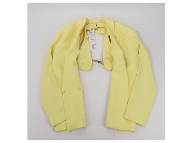 Autre Marque Gelber Alessandro Vigilante Blazer mit passendem Bra Top, Größe 44/40 IT - Ansicht 14