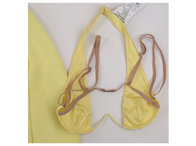 Autre Marque Gelber Alessandro Vigilante Blazer mit passendem Bra Top, Größe 44/40 IT - Ansicht 3