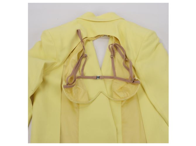 Autre Marque Gelber Alessandro Vigilante Blazer mit passendem Bra Top, Größe 44/40 IT - Ansicht 5