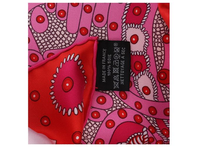 Carré 90 Hermès "SELLE DE DIGNITAIRE" Fazzoletto di seta Rosa - vista 14