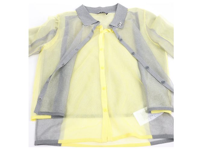 Chemise à manches longues DIESEL avec détails Lurex, Jaune, Taille S - vue 2
