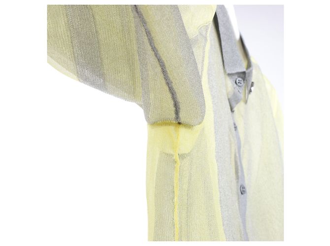 Chemise à manches longues DIESEL avec détails Lurex, Jaune, Taille S - vue 4