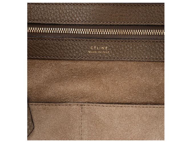 Céline Borsa a tracolla in pelle Celine Cabas Phantom Small Taupe Marrone - vista 13