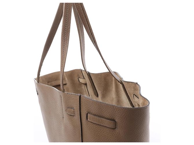 Céline Borsa a tracolla in pelle Celine Cabas Phantom Small Taupe Marrone - vista 6