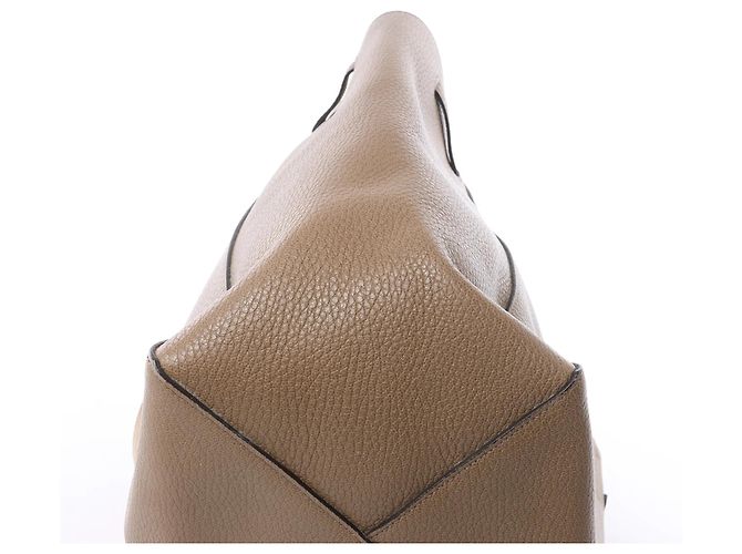 Céline Borsa a tracolla in pelle Celine Cabas Phantom Small Taupe Marrone - vista 9