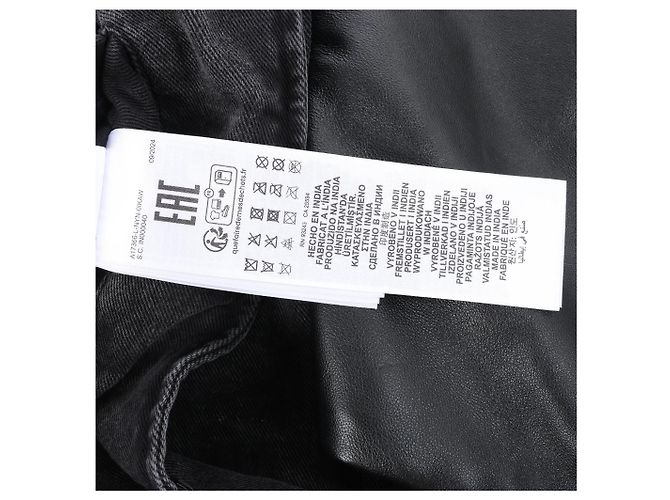 Giacca bomber in pelle e denim Diesel L-NYN nera, 50 IT Nero - vista 6