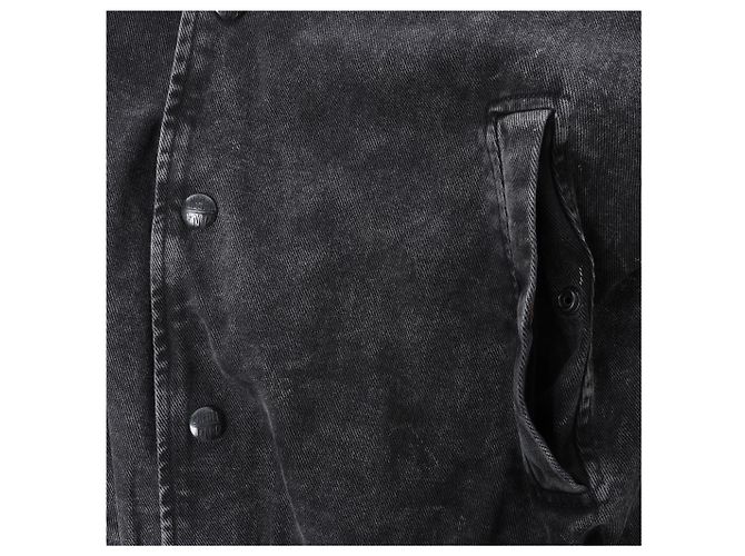 Giacca bomber in pelle e denim Diesel L-NYN nera, 50 IT Nero - vista 9