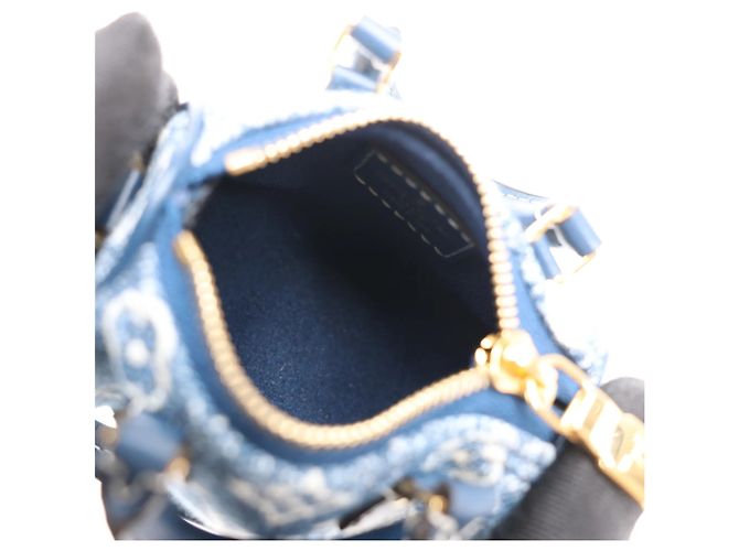 Louis Vuitton Speedy Micro Monogram Denim Handtasche in Blau Marineblau - vista 9