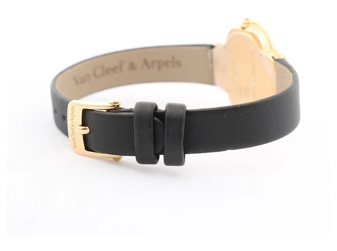 Van Cleef & Arpels Alhambra WTYB02B3 136574 YG & Leather QZ Watch with Shell-Face HH5655 Beige - Ansicht 8