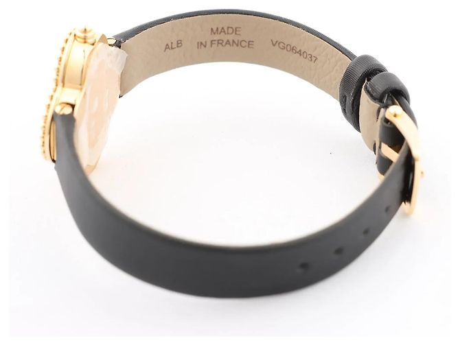 Van Cleef & Arpels Alhambra WTYB02B3 136574 YG & Leather QZ Watch with Shell-Face HH5655 Beige - Ansicht 9