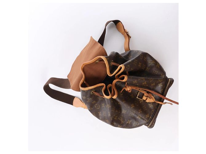 Zaino Louis Vuitton Montsouris GM Monogram Canvas Vintage Marrone M51135 - vista 14