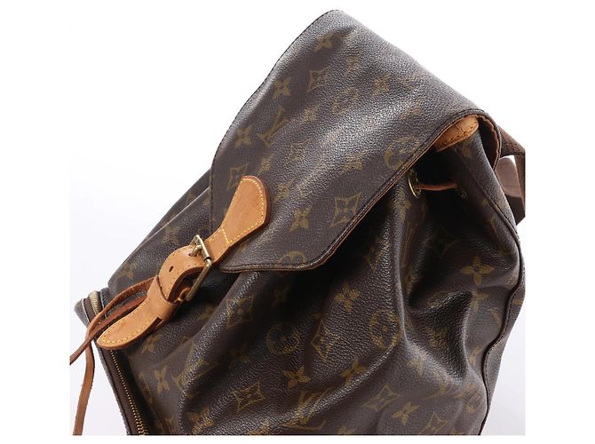 Zaino Louis Vuitton Montsouris GM Monogram Canvas Vintage Marrone M51135 - vista 3
