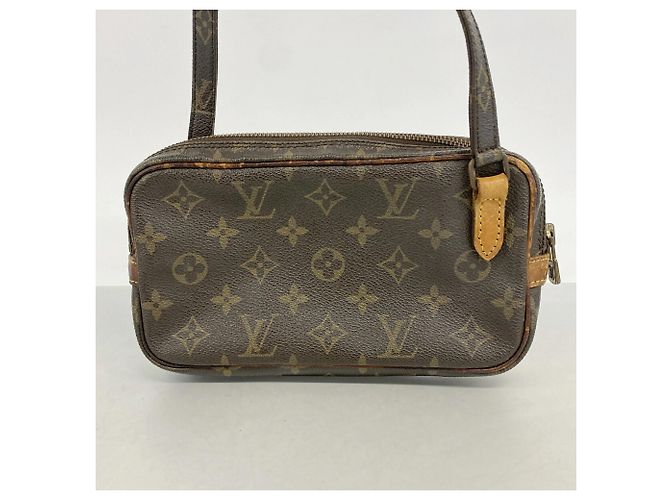 Borsa a Spalla Louis Vuitton Monogram Pochette Marly Bandoulière Marrone - vista 12