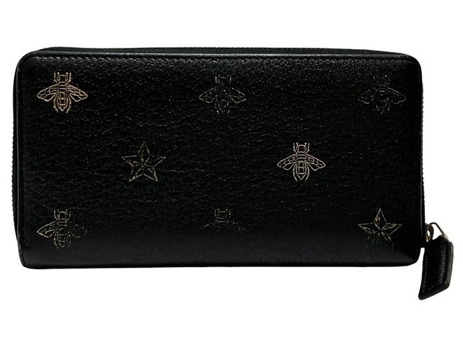 Portafoglio rotondo con zip Gucci Bee & Star Nero - vista 2