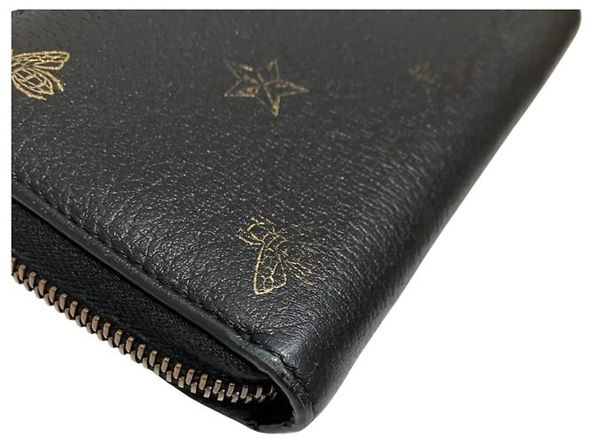 Portafoglio rotondo con zip Gucci Bee & Star Nero - vista 7