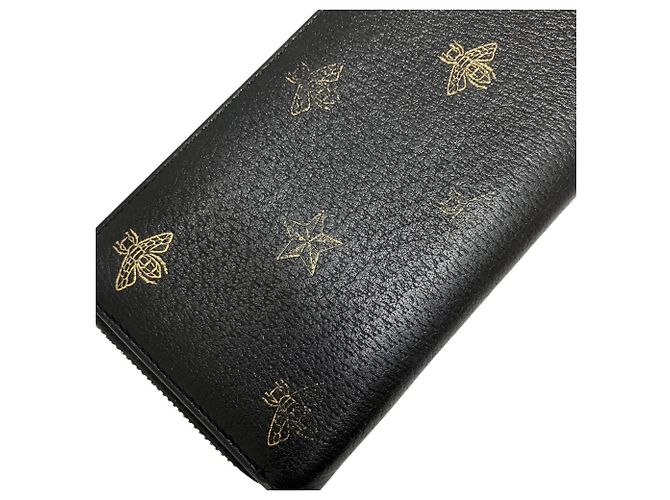 Portafoglio rotondo con zip Gucci Bee & Star Nero - vista 8