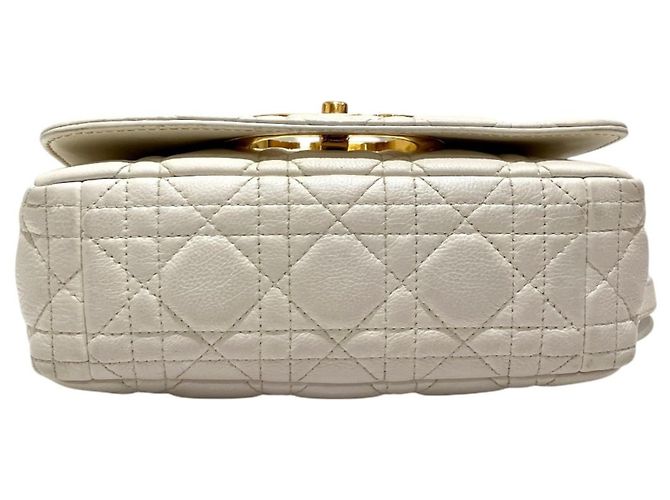 Borsa a tracolla Christian Dior Caro Small in pelle di vitello Bianco - vista 3