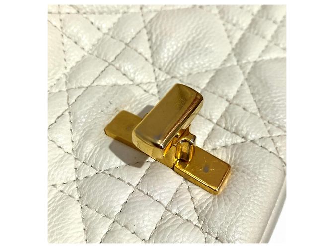 Borsa a tracolla Christian Dior Caro Small in pelle di vitello Bianco - vista 7
