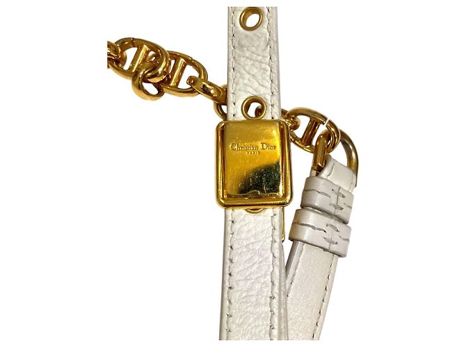 Borsa a tracolla Christian Dior Caro Small in pelle di vitello Bianco - vista 9