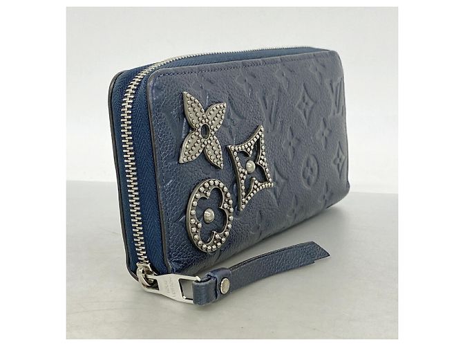Louis Vuitton Monogram Empreinte Flower Stud Zippy Wallet Blau - Ansicht 2
