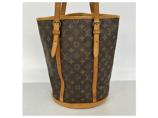 Borsa Tote Louis Vuitton Monogram Bucket GM Marrone - vista 11