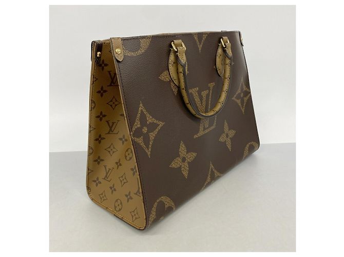 Borsa Tote Louis Vuitton Monogram Giant Reverse OnTheGo MM Marrone - vista 2