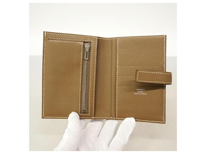 Hermès Cartera Compacta Passant Hermes Gris pardo - vista 4
