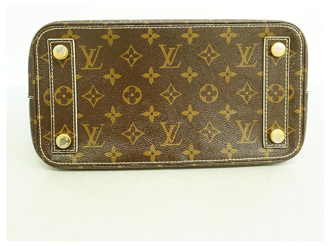 Borsa Louis Vuitton Monogram Shiny Lockit Marrone - vista 3