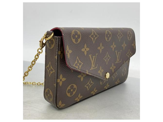 Louis Vuitton Monogram Pochette Felicie Marrone Fuschia - vista 2