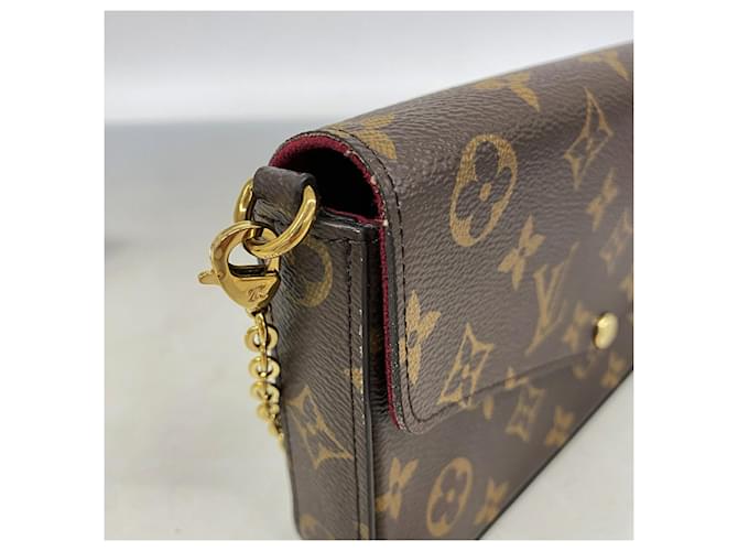 Louis Vuitton Monogram Pochette Felicie Marrone Fuschia - vista 6