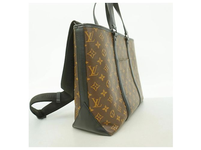 Louis Vuitton Monogram Macassar Weekend Tote PM Marrone Nero - vista 2