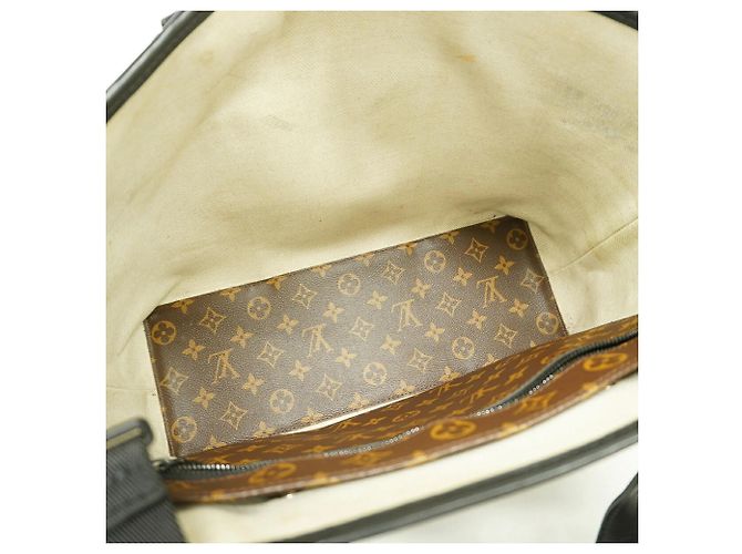 Louis Vuitton Monogram Macassar Weekend Tote PM Marrone Nero - vista 4
