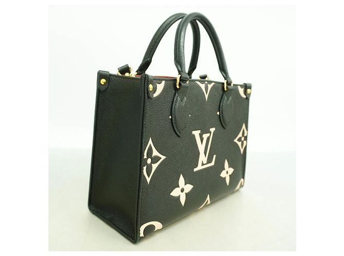 Borsa Louis Vuitton Monogram Empreinte Bicolor OnTheGo PM Nero Beige - vista 2