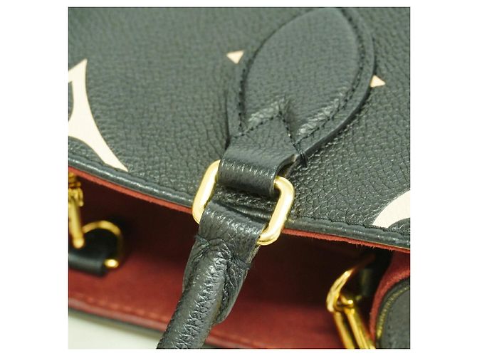 Borsa Louis Vuitton Monogram Empreinte Bicolor OnTheGo PM Nero Beige - vista 8