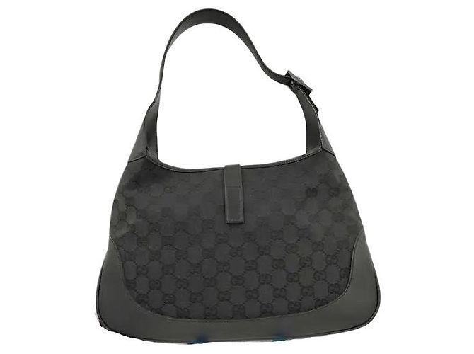 Borsa Hobo Gucci Web Jackie O in tela GG e pelle Medium Nero - vista 2