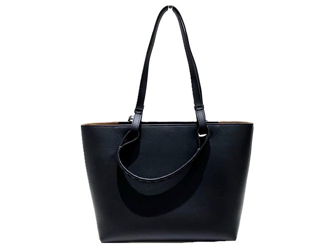 Borsa Tote Anagram Small in pelle nera Loewe Nero - vista 2