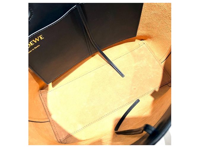 Borsa Tote Anagram Small in pelle nera Loewe Nero - vista 5