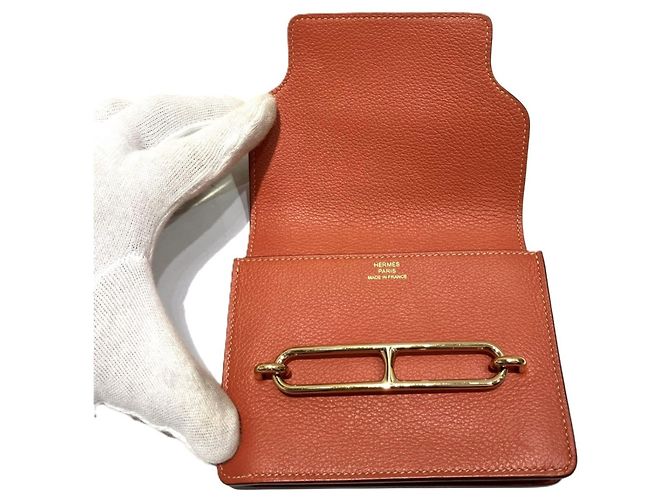 Hermès Hermes Louli Slim Bi-fold Wallet in Potiron Orange - Ansicht 3