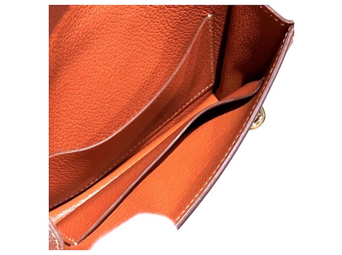 Hermès Hermes Louli Slim Bi-fold Wallet in Potiron Orange - Ansicht 6