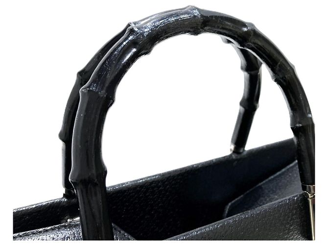 Borsa a 2 modi Gucci Bamboo Nero - vista 7