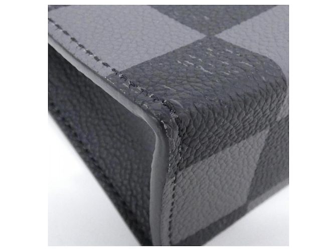Borsa Louis Vuitton Damier Checkerboard Sac Plat XS Nero - vista 3