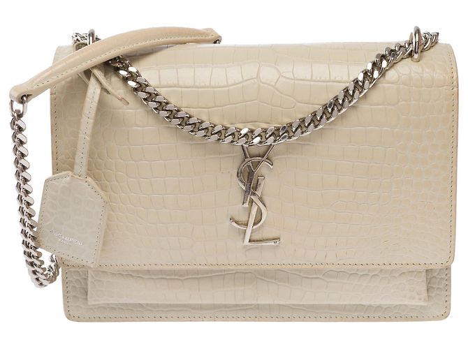 Borsa YVES SAINT LAURENT in Pelle Beige - 103693 - vista 3