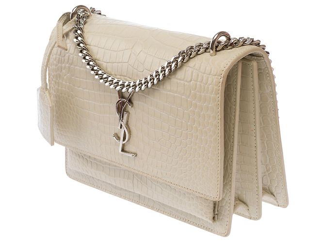 Borsa YVES SAINT LAURENT in Pelle Beige - 103693 - vista 5