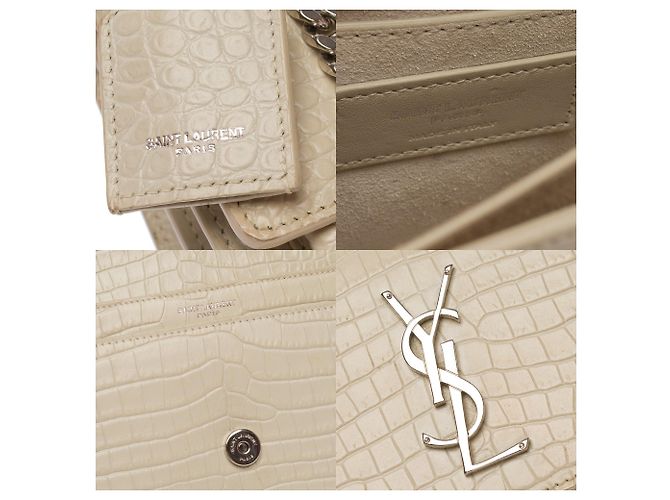 Borsa YVES SAINT LAURENT in Pelle Beige - 103693 - vista 7