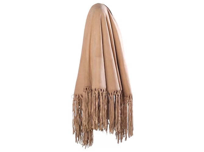 Capa de gamuza con flecos Loro Piana Beige - vista 2