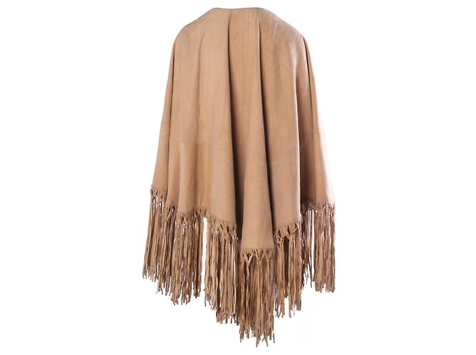 Capa de gamuza con flecos Loro Piana Beige - vista 3